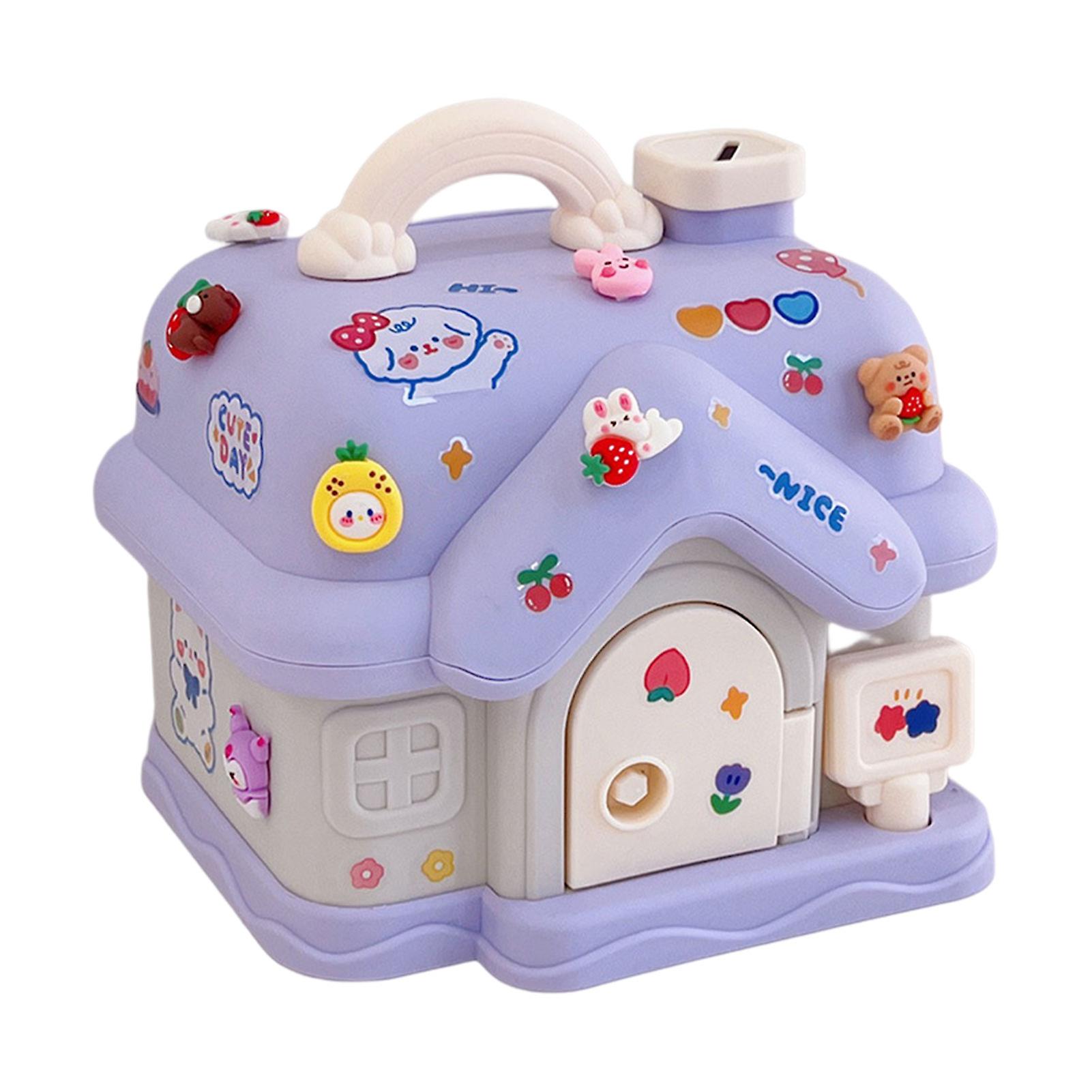 Cute Decor Lucky House Piggy Bank Home Desktop Ornament With Carry Handle For Boys & Girls Funny Gift