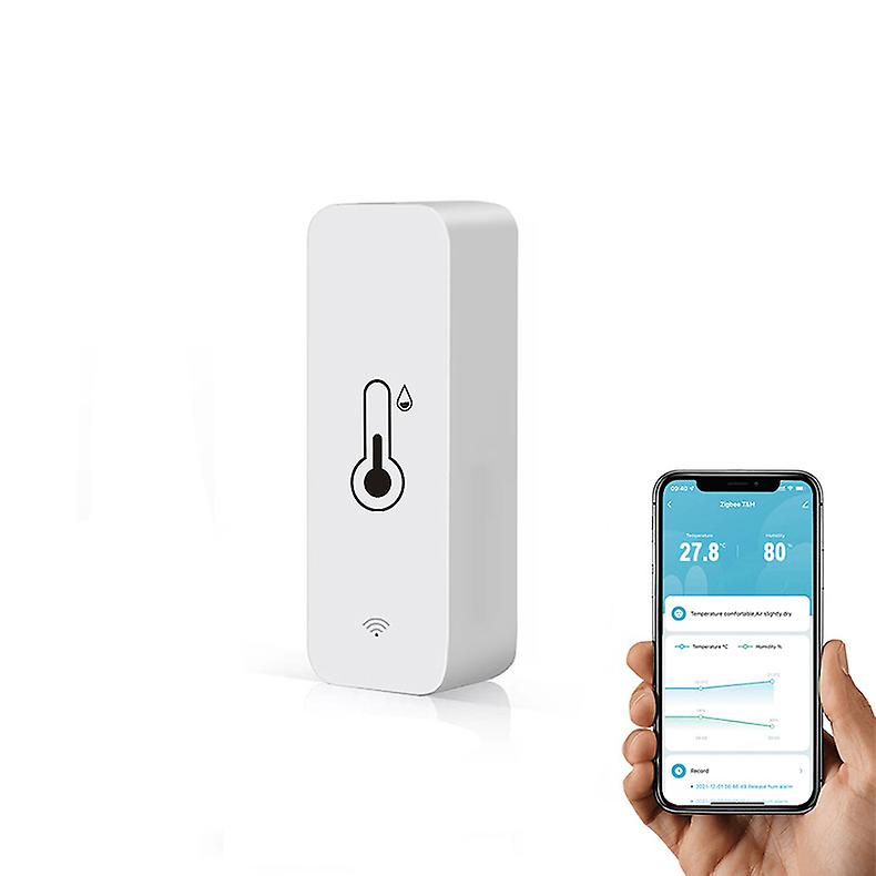 Smart Temperature And Humidity Sensor Battery Powered Zigbee Smart Home Security Work With Alexa Google Home