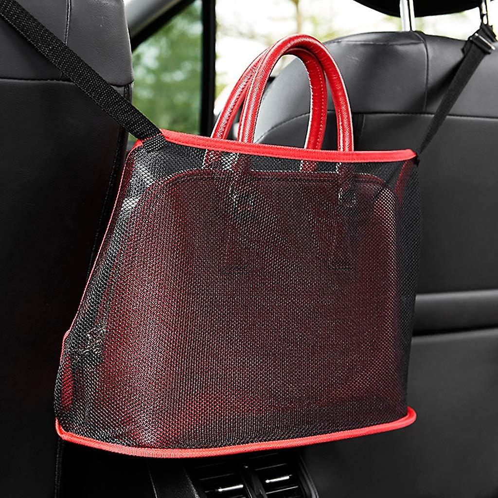 Car Universal Elasticated Mesh Trunk Pocket Tote For Storing Wallets, Mobile Phones, Documents And A Barrier For Pets In The Back Seat.