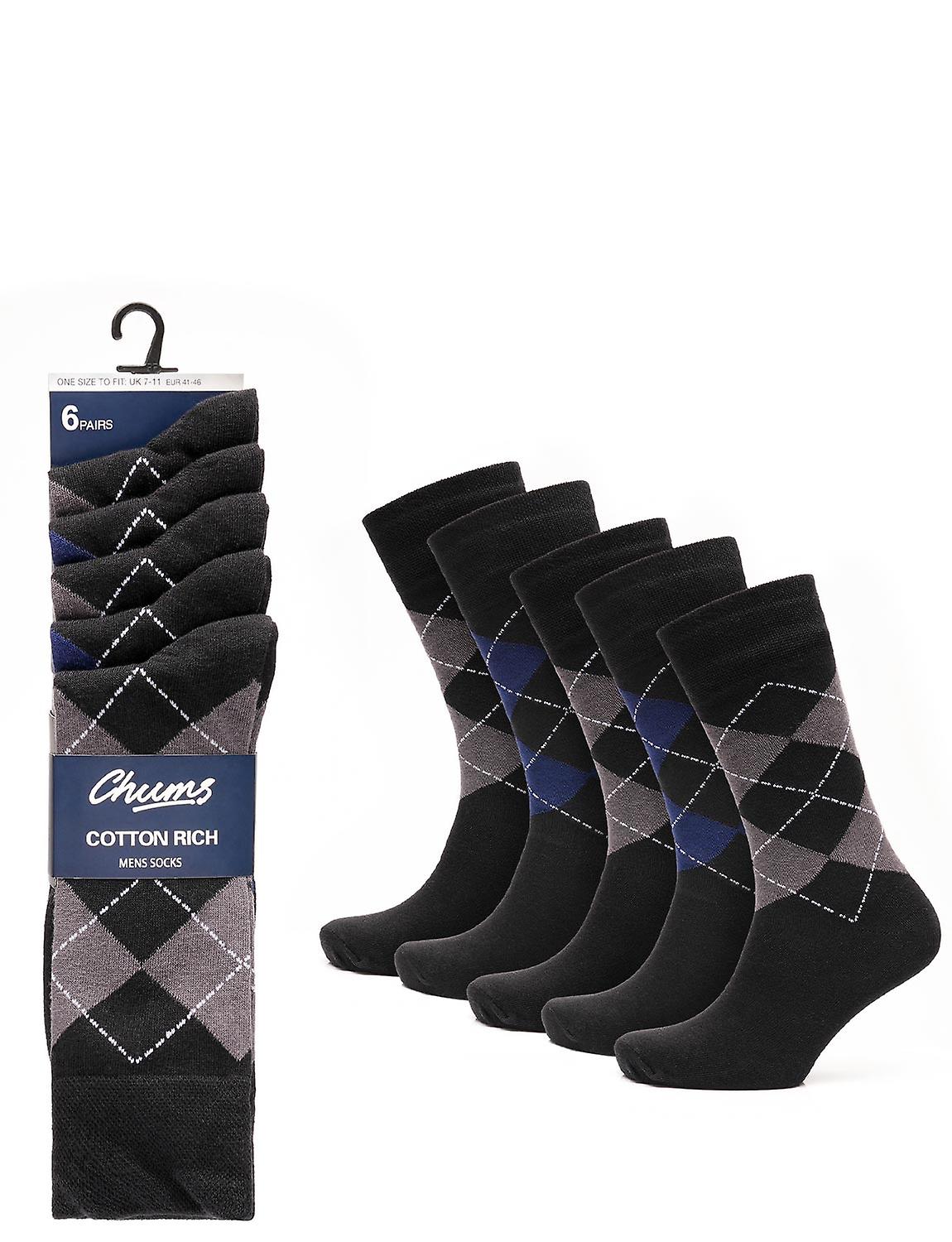 Chums | Mens | 6 Pack Argyle Sock