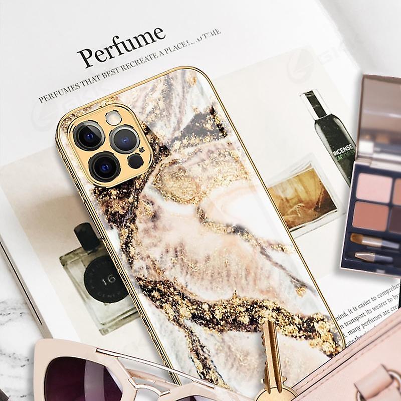 iPhone 13 Pro Max Luxury Glass Shell Gold Baroque Elegant Rococo Marble
