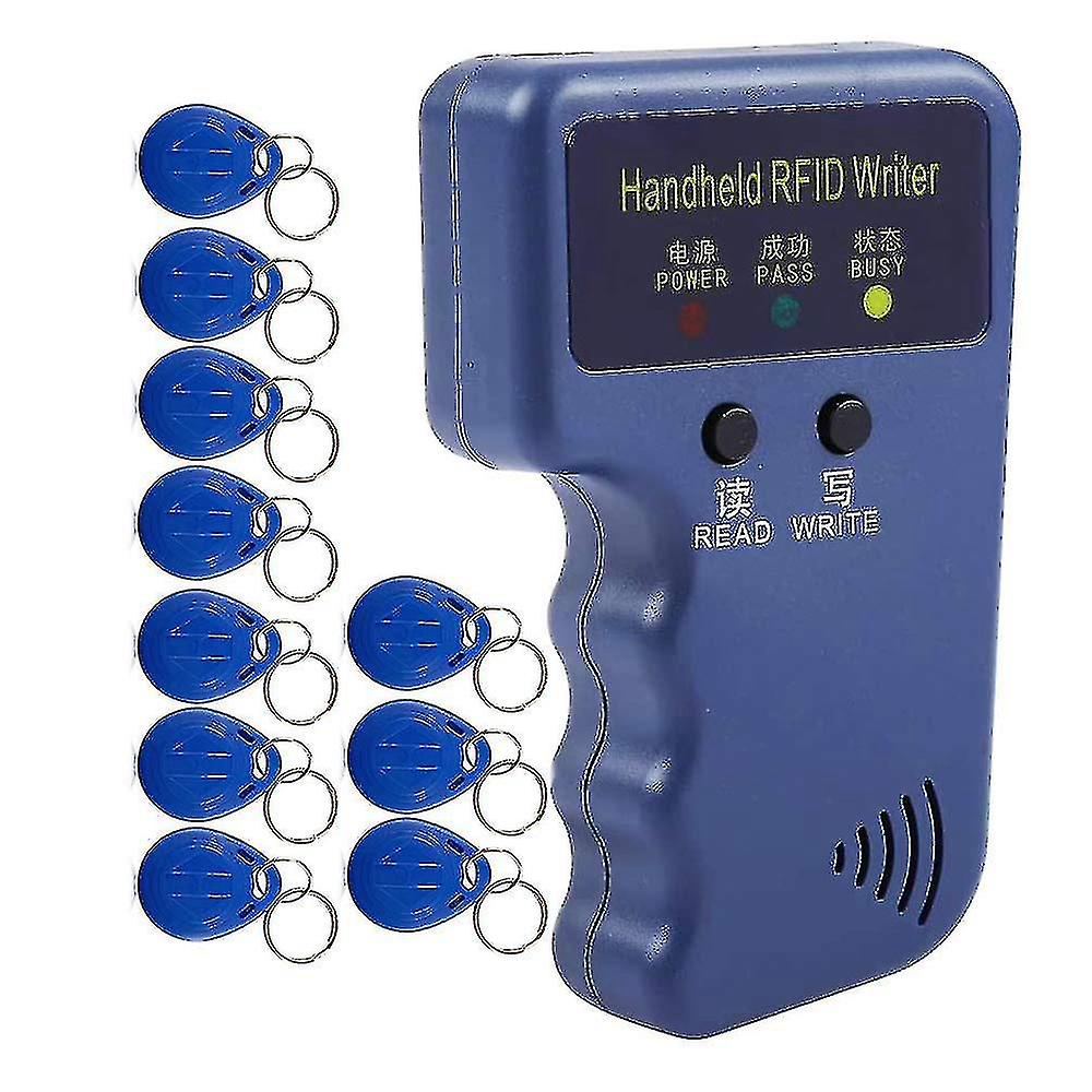 Handheld 125khz Rfid Reader Writer Duplicator Copier, Upgrade Id Card Cloner Programmer, With 10pcs