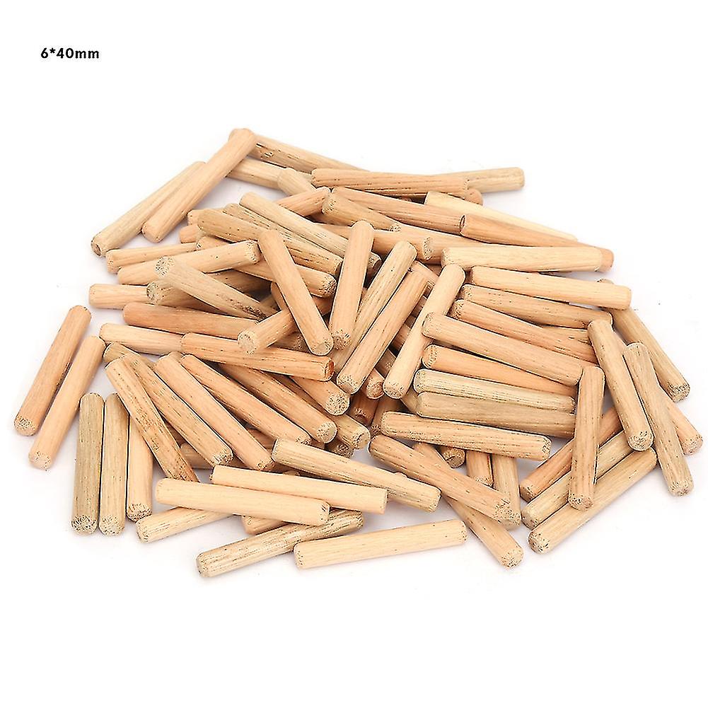 Ouitble Fluted Wood Dowel Pins Wood Dowel Pins, Round Fluted Wooden Craft Dowel Pins, 1 Pack, 6x40mm Dimensions