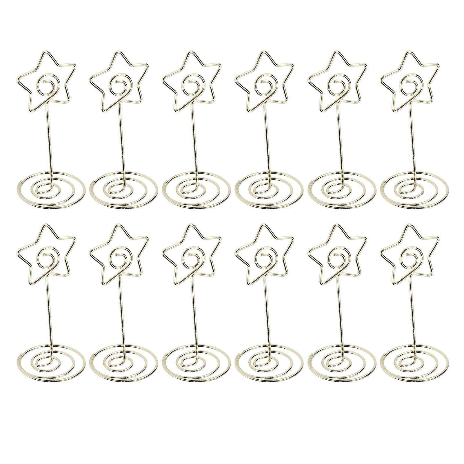 12 Pcs Memo Folder Golden Star Desktop Round Note Holder Folder Wedding Card Holder