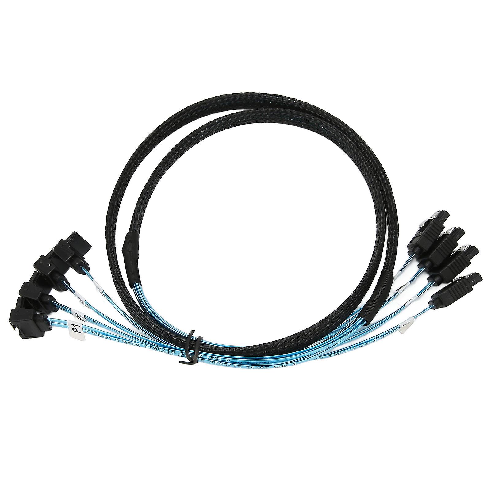 Mini SAS Cable 4 SATA to 4 SATA 6Gbps Anti-Interference Double Shielding 0.5m/1.6ft