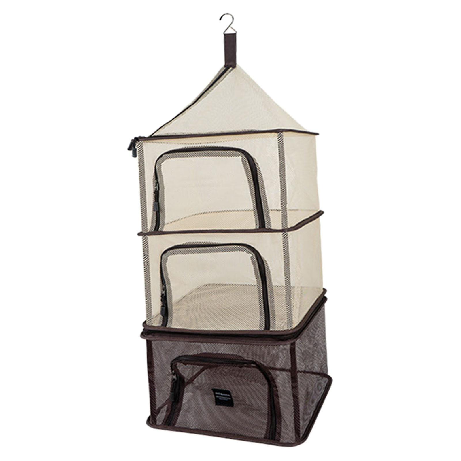 3 Layer Hanging Drying Rack Net Foldable for Vegetable Picnic Tableware