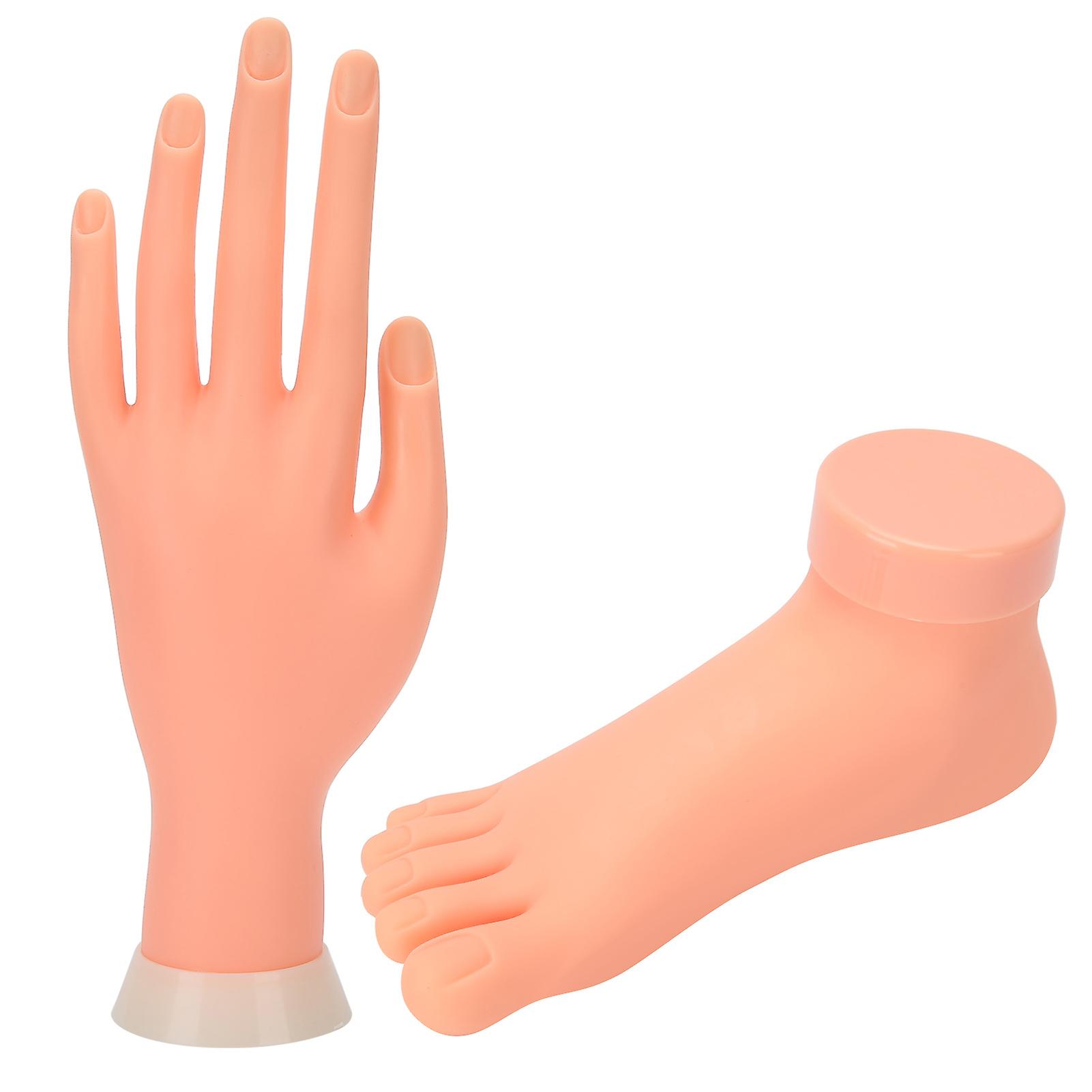 Practice Fake Foot Hand Model Soft Manicure Tool Model for Nail Art Training Practice