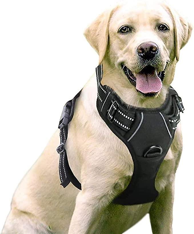 Anti-Pull Reflective Adjustable Dog Vest, Front Lanyard Hook, Explosion-Proof Shock-Absorbing Comfor
