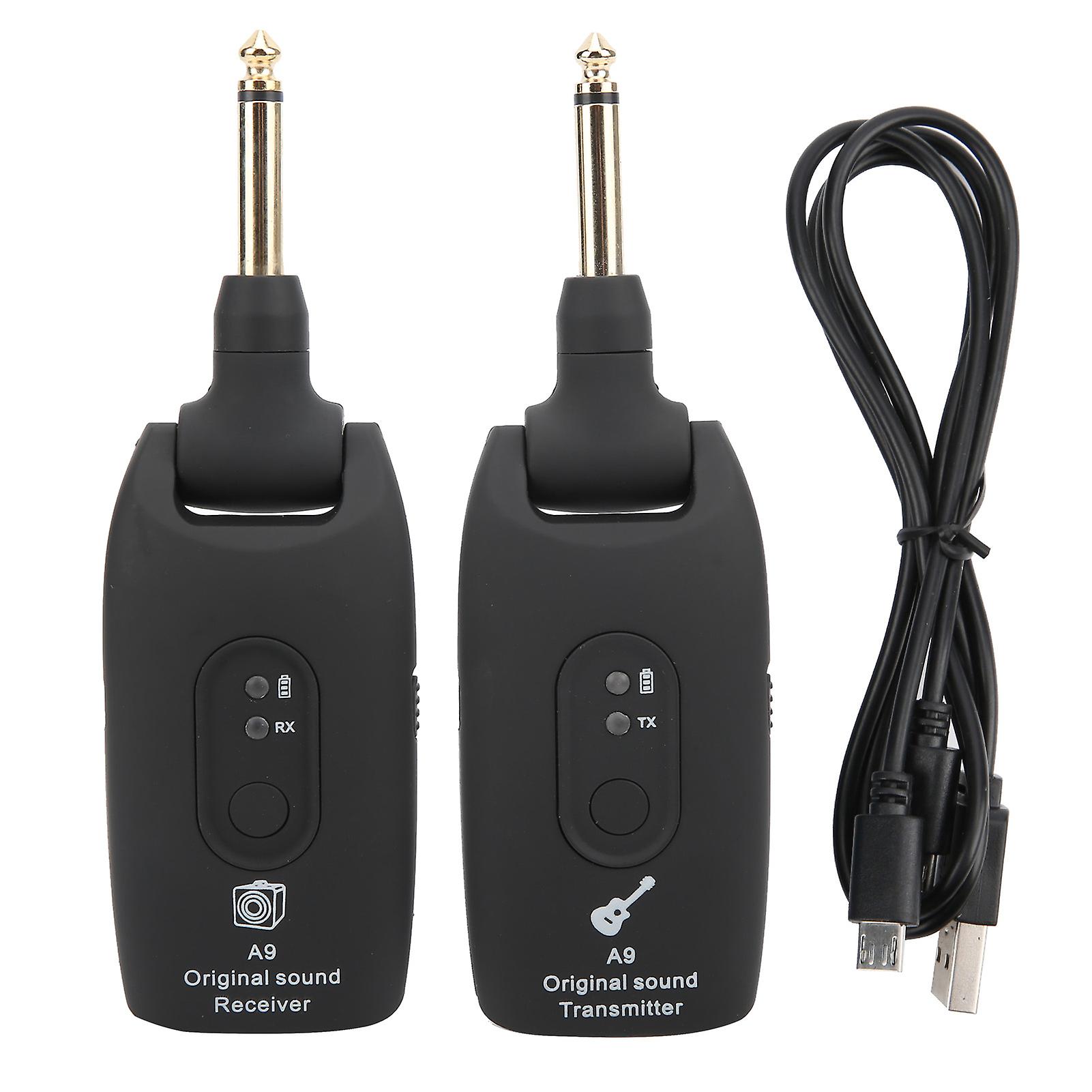 Système émetteur-récepteur sans fil pour guitare A9, câble USB 2,4 GHz, accessoires pour instruments de musique, noir