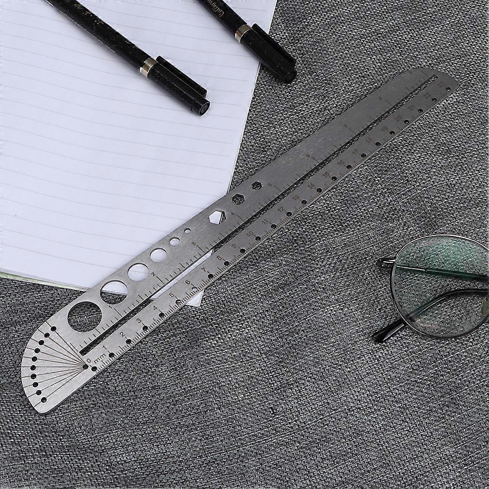 Multifunctional Stainless Steel Scale Ruler Compass Protractor Measuring Tool