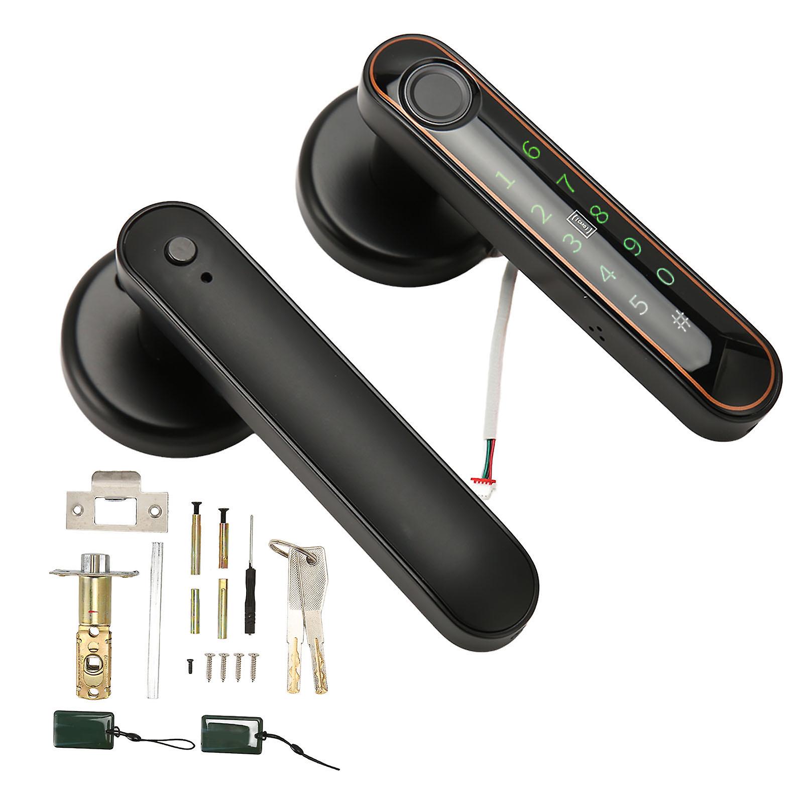 Smart Entry Lock 5 in 1 Support APP Fingerprint IC Card Password Key Intelligent Electronic Lock with Handle for Apartment