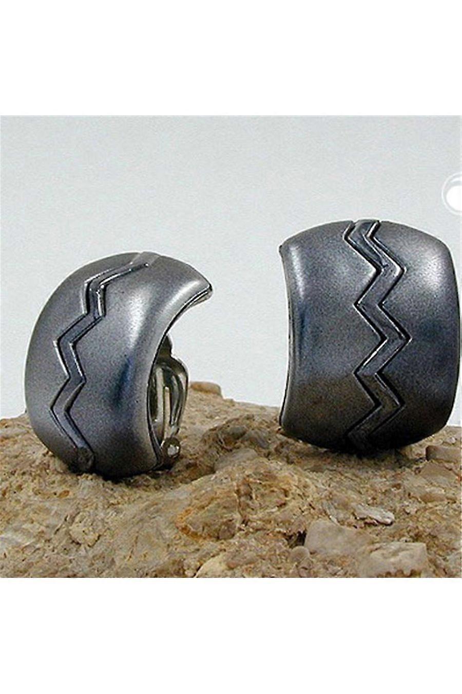 Earring Clip-on Half-hoop Grey Shiny - Gl00189