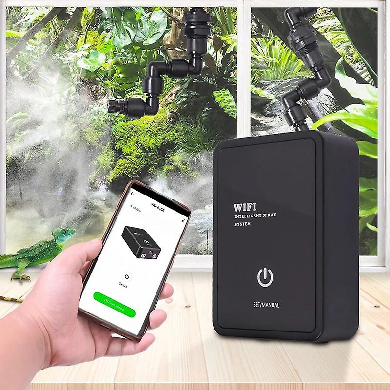 Wifi Smart Reptile Humidifier Timer Automatic Mist Rainforest Spray System Kit Sprinkler Controller Watering Kit~16210