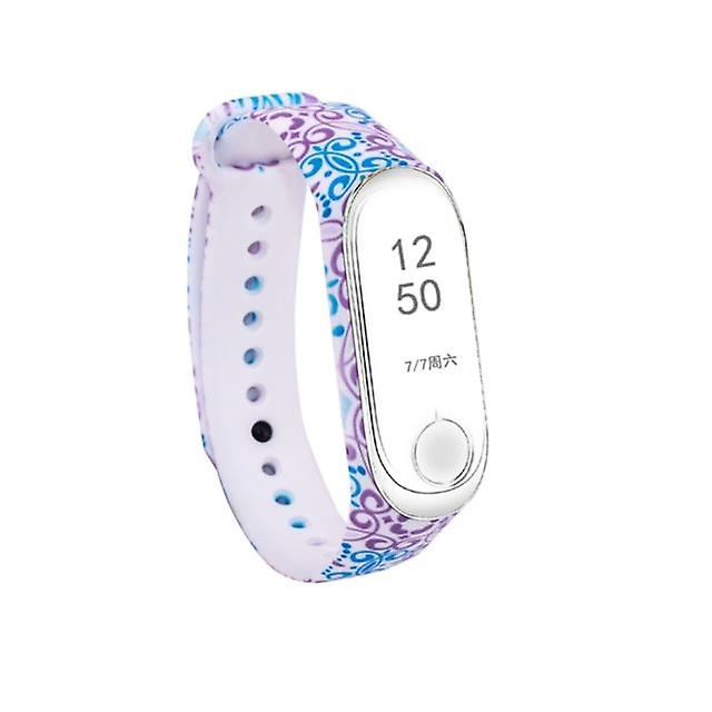 Silicone painting Wristwatch band hyacinth model Compatible with Mi Band 3