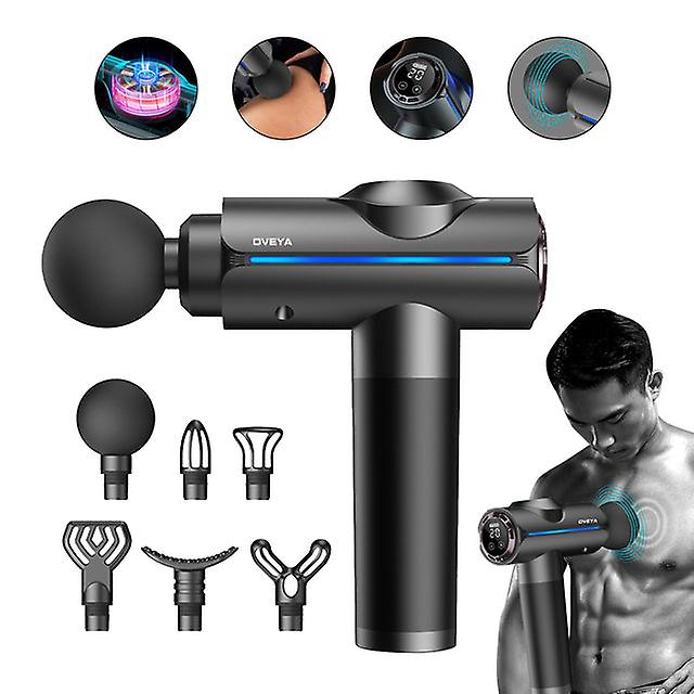 Massage Gun Lcd Screen 6 Heads Handheld Muscle Therapy Massager Body Deep Tissue Muscle Massager Shoulder Neck Relaxation