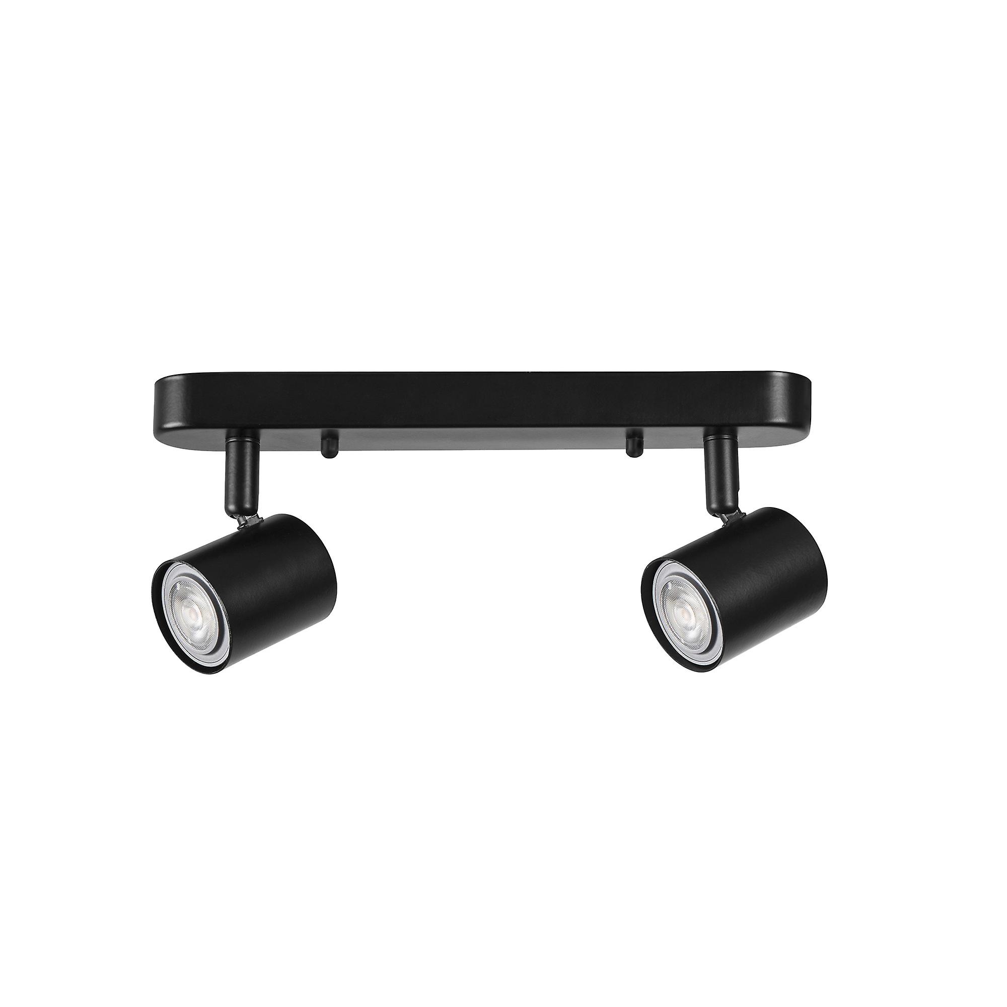 Keeper Double Twin Adjustable Spotlight GU10 Black