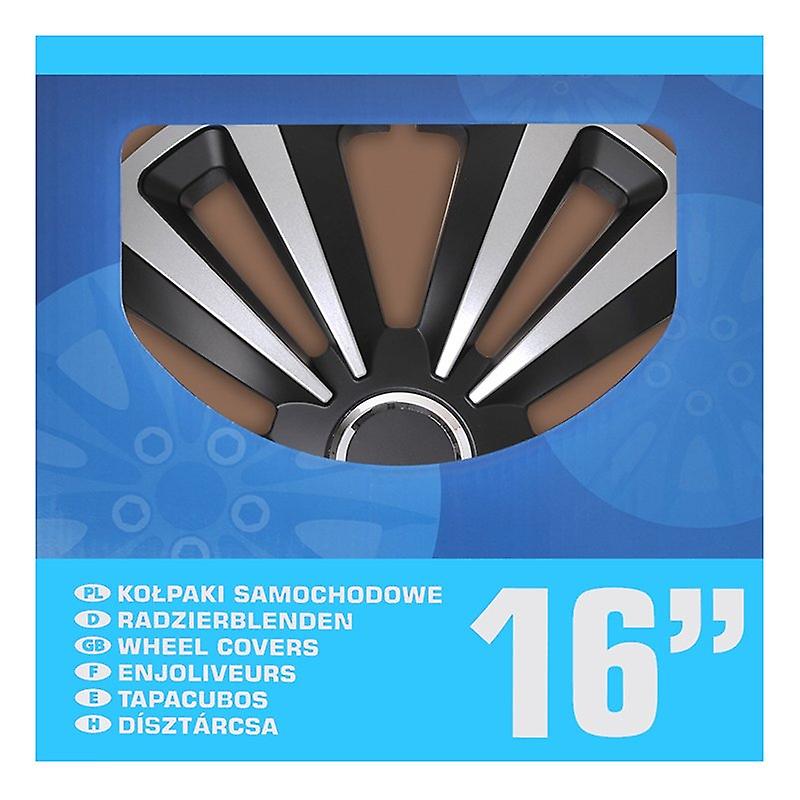 Terra prata / preto protetor de roda 16 polegadas 4 peças na caixa de exibição