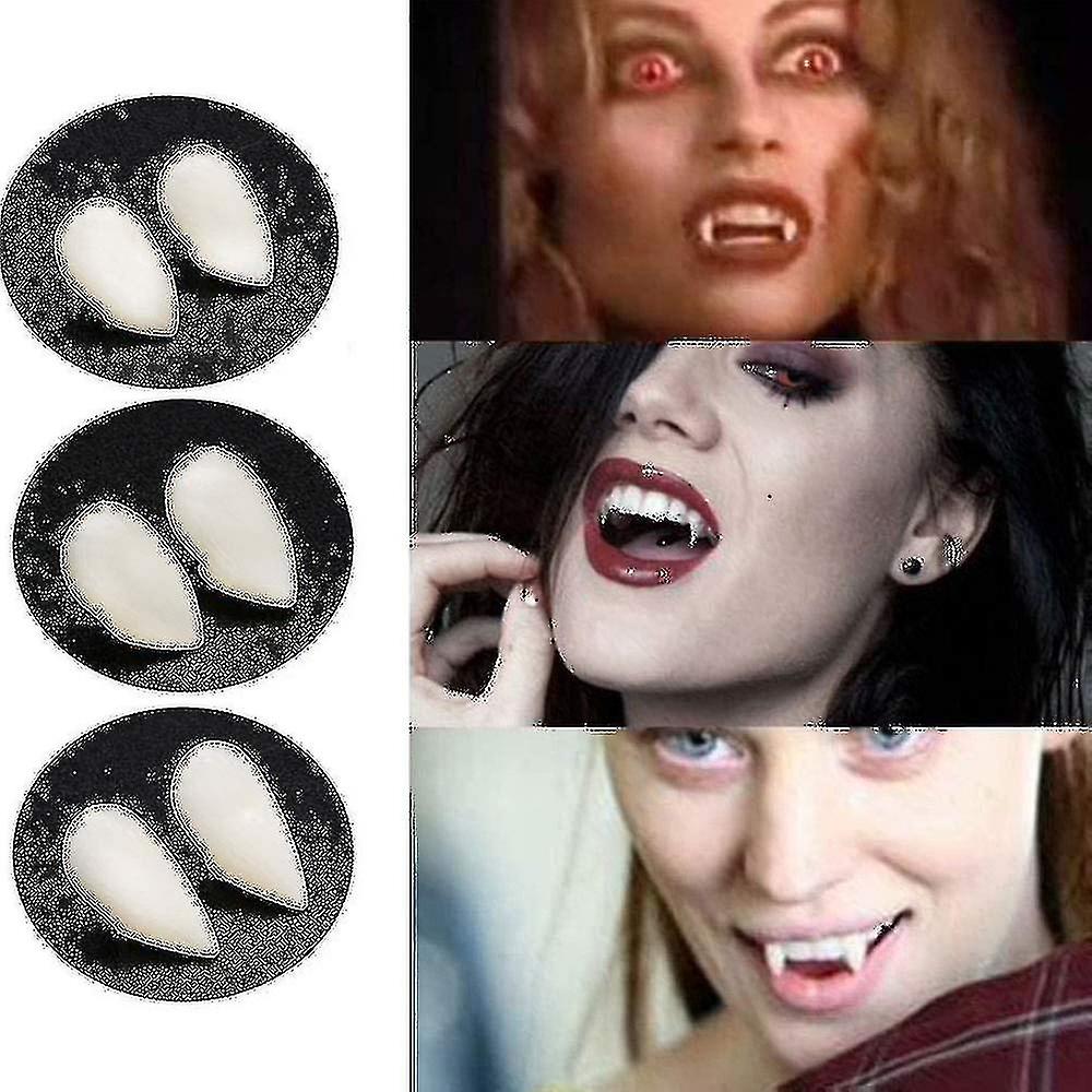 3 Pairs Of Vampire Teeth/braces, 3 Sizes