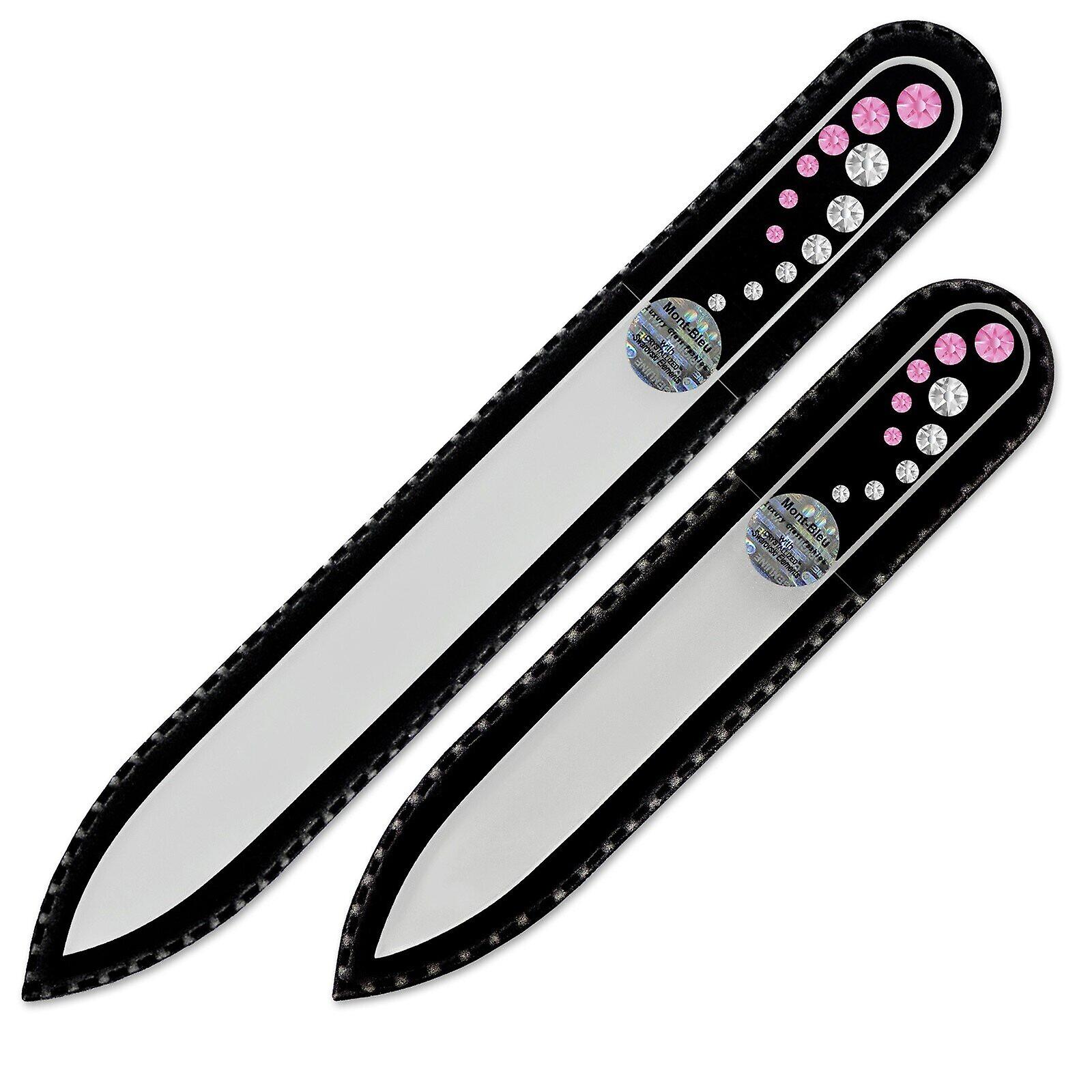 2-piece Nail File Set with Crystals for Women CO-MS - Rose - Crystal