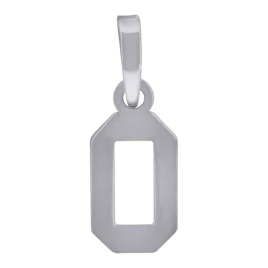 925 Sterling Silver Unisex Lettera Nome Personalizzato Monogramma Iniziale Sport gioco Numero 0 Charm Ciondolo Collana 19.6x6.6