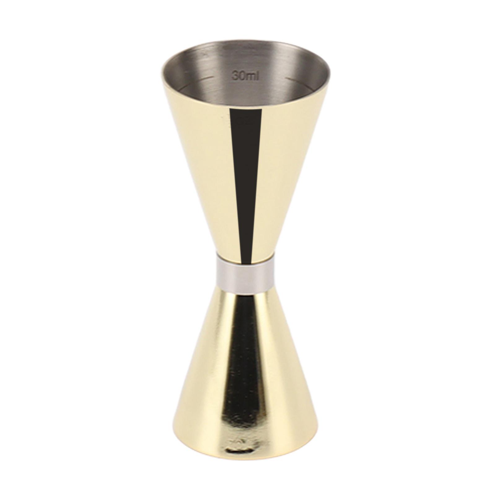 جيجر كوكتيل من الفولاذ المقاوم للصدأ 304 على الوجهين مع مقياس قياس لخلط الحفلات المنزلية (التيتانيوم الذهبي)
