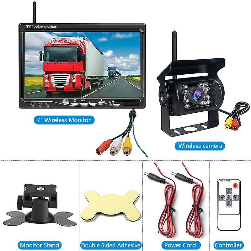 Multifunctional 7'' Car Monitor Hd Desktop Led Wireless Transmitter No Delay Parking Radar Reversing Camera Accessories