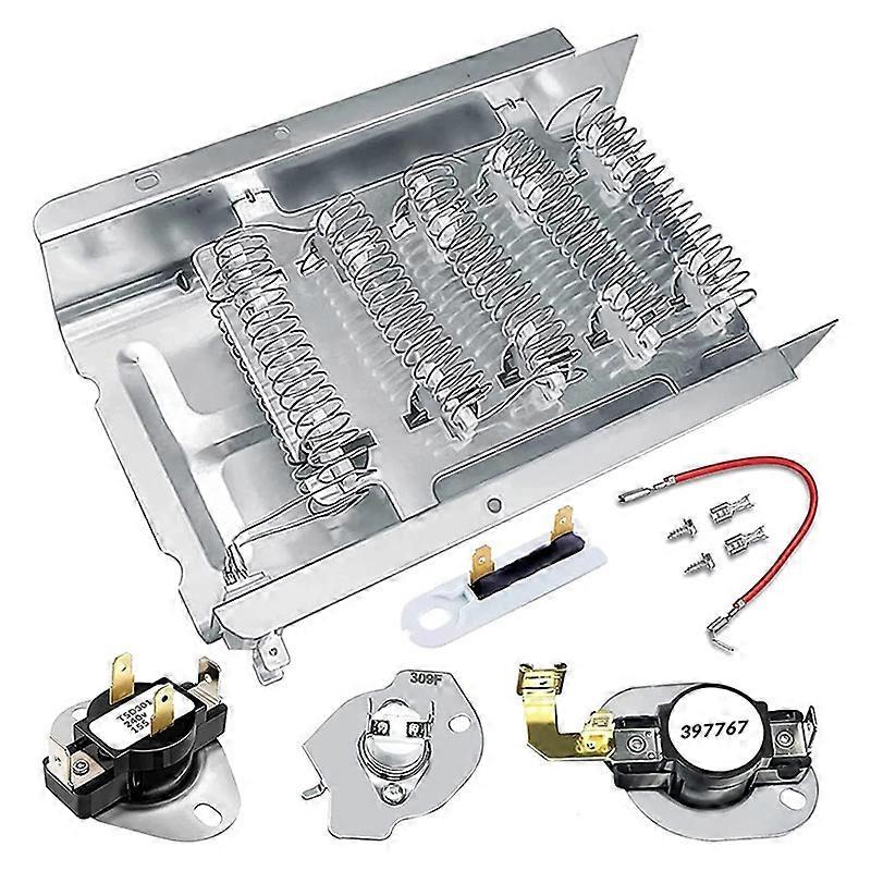 Dryer Heating Element suitable for Whirlpool Kenmore Maytag Amana Roper, Dryer Heating Element Parts Include Dryer Thermostat Thermal Fuse, Replaces 2