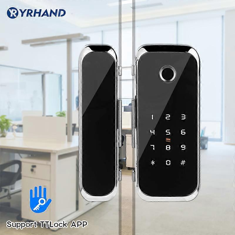 Smart Wifi Bluetooth App Access Electronic Biometric Fingerprint Office Glass Sliding Door Lock