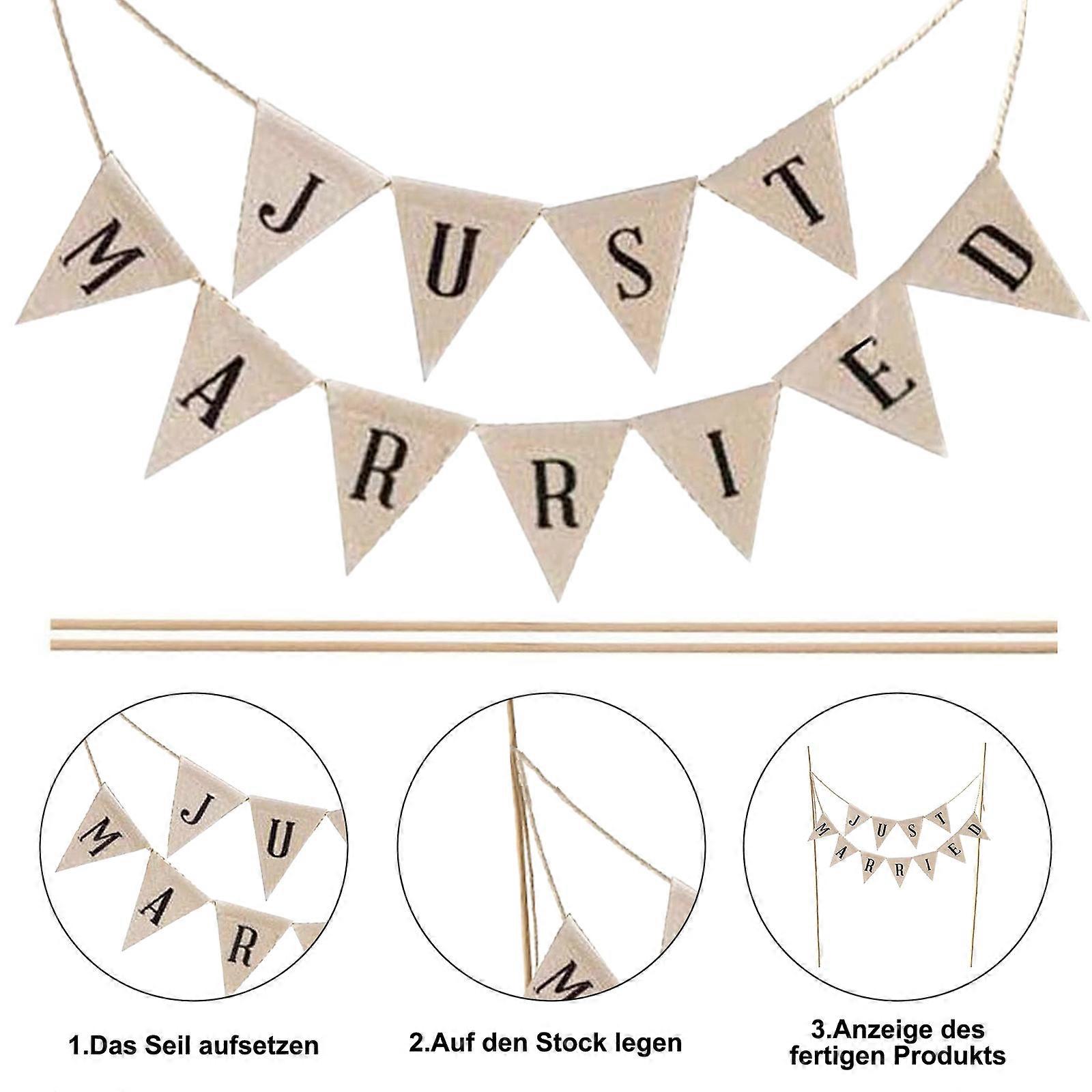 2PCS Wedding Cake Flag Insertion