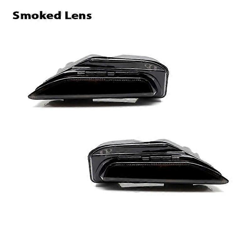 Dual-color Dynamic Amber LED Front Turn Signal Lights w/ White DRL / Driving Lights For 2014-2020 Infiniti Q50 Q50S Sport Model