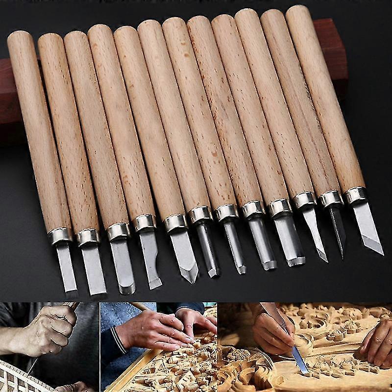 8/10/12pcs Gouge Lathe Chisel Woodworking Wood Tools Carving Turning Art Kit