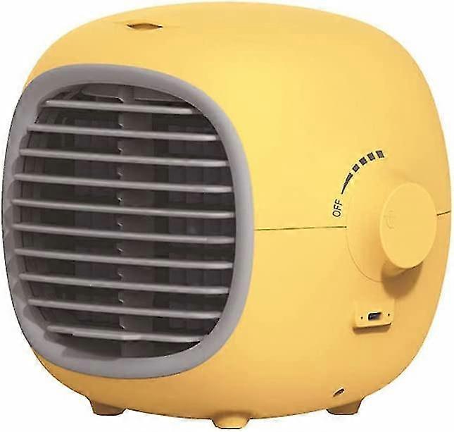 Ventilatore del condizionatore d'aria portatile ricaricabile per auto Home Office Picnic all'aperto, mini ventilatore di raffreddamento ad aria condizionatore d'aria evaporativo giallo