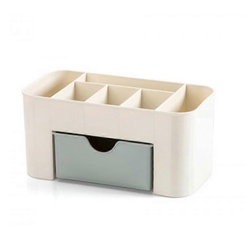 Cosmetic dustproof plastic storage box (light blue)