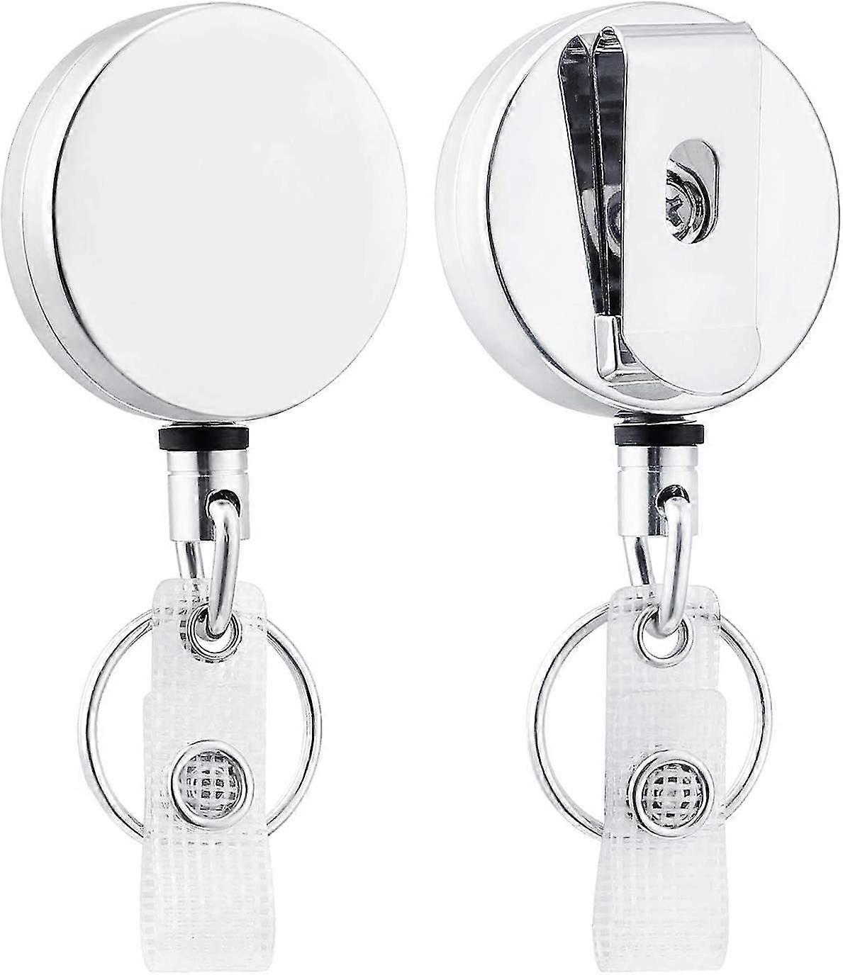 Pack Heavy Duty Retractable Badge Holder Reel, Metal Id Badge