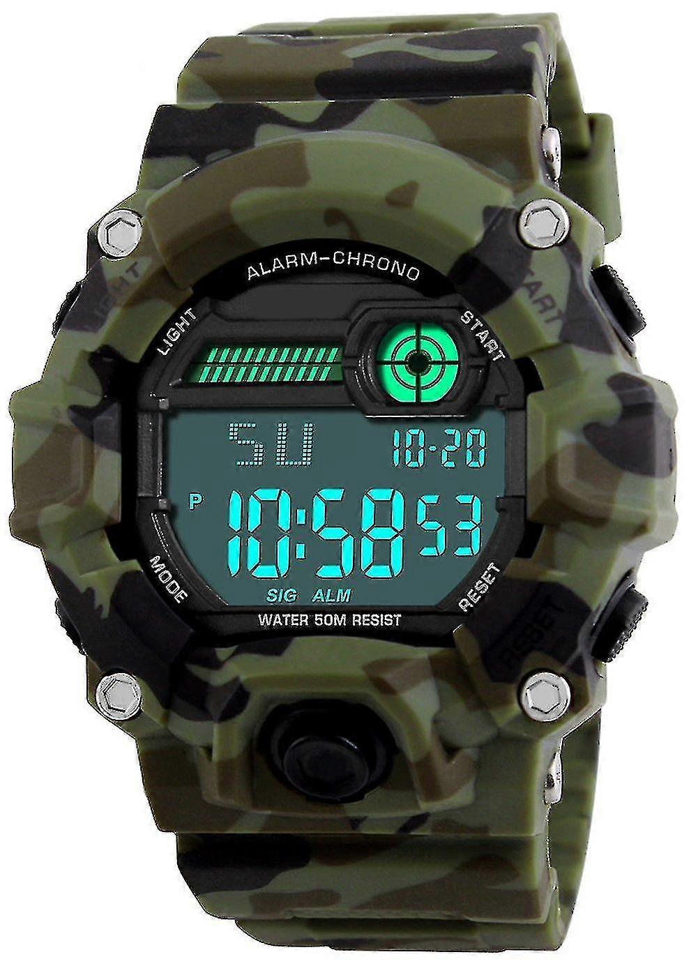 Digital Watch For Kids, Sports Military Watch For Boys, With Alarm/timer/shock Resistant, 5 Strips