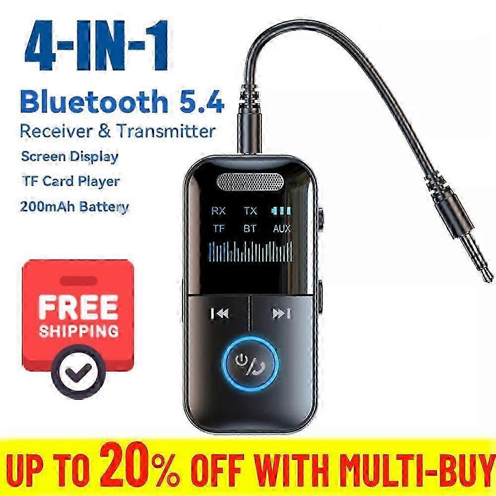 Bluetooth 5.4 Audio Adapter Wireless Transmitter Receiver MP3 For PC Car Speaker
