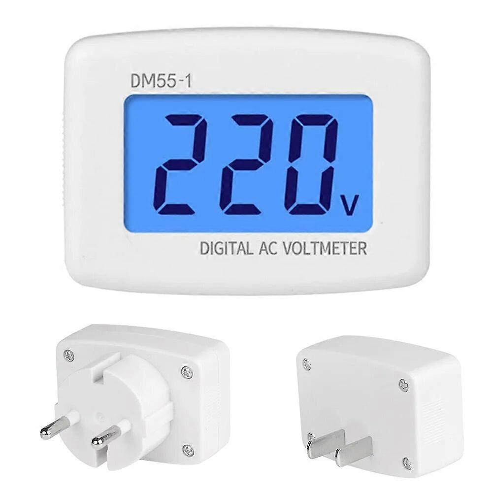110-220V Voltage Tester Meter Header Multi-use LCD Digital Voltmeter Plug-in Design Volt Meter Socket with Backlit