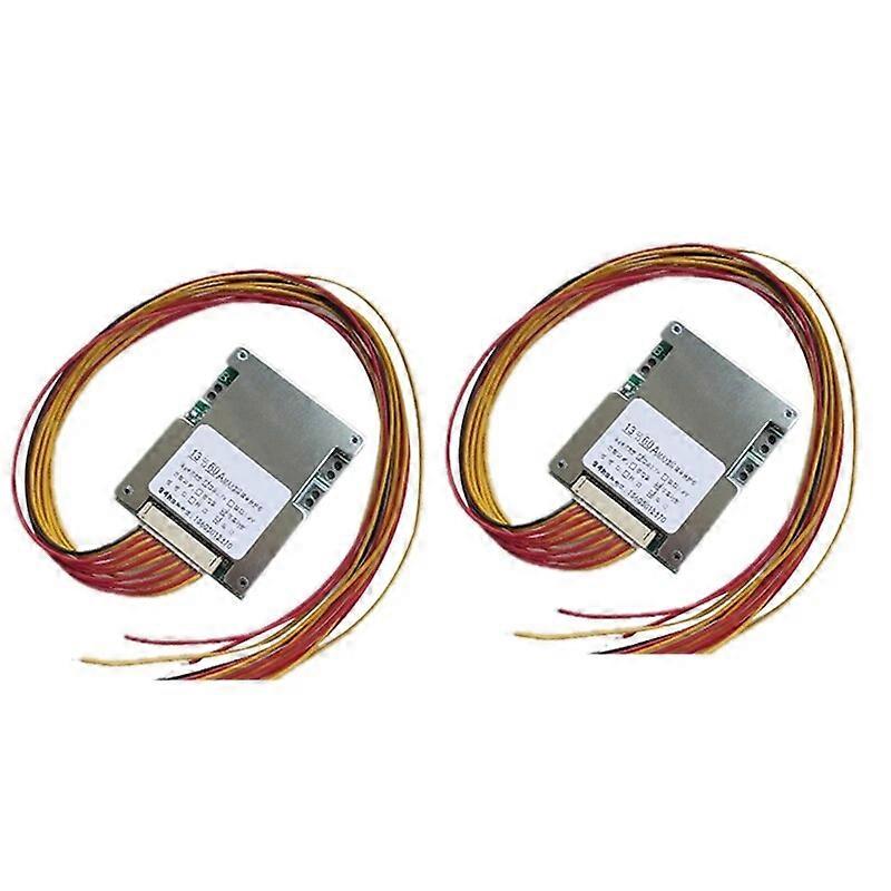 2X 13S 48V 60A Battery Protection Board Electronics Li-Ion Cell Battery BMS PCB Equalizer Board BMS Board Module