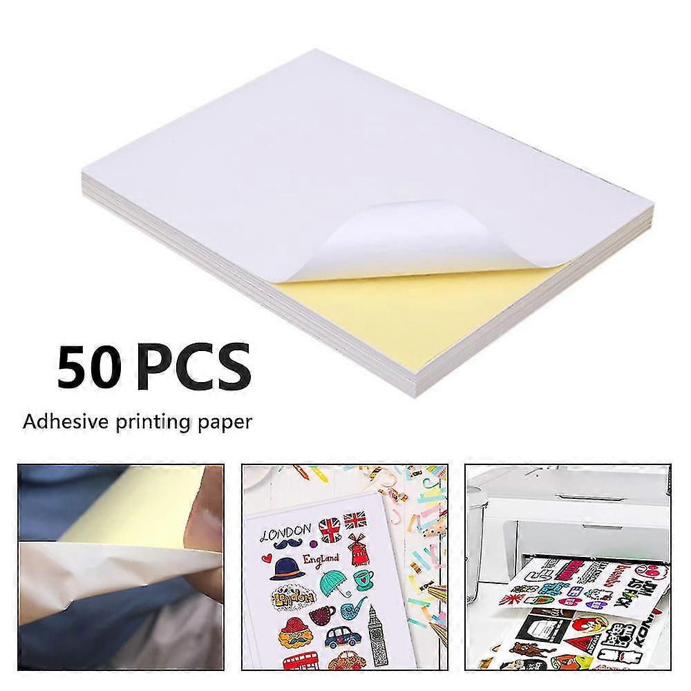 Printable Vinyl Sticker Paper,Waterproof Decal Paper 100 Sheets Matte White A4 Tear Resistant for Inkjet Printer Holds Ink well