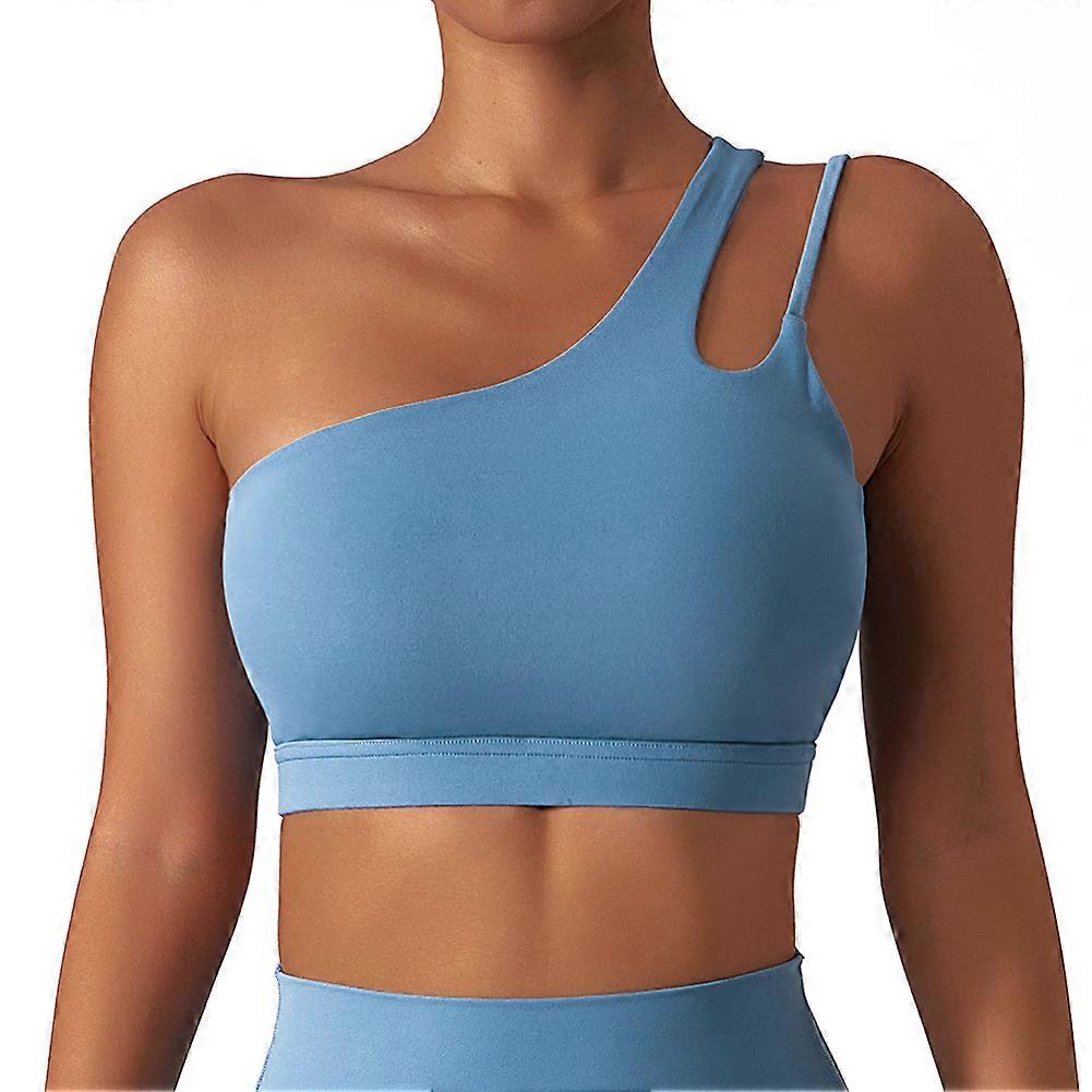Slanted One Shoulder Bra Silky Breathable Bra Breathable Fit Fitness Bra