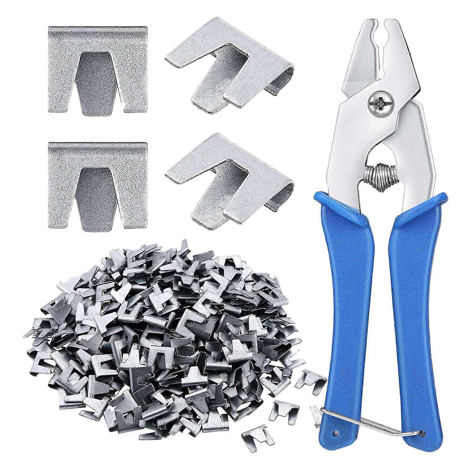 300 Pcs Wire Cage , with 1 Piece of Wire Cage Buckle Snap Pliers, Suitable for Rabbit, Chicken, Pet