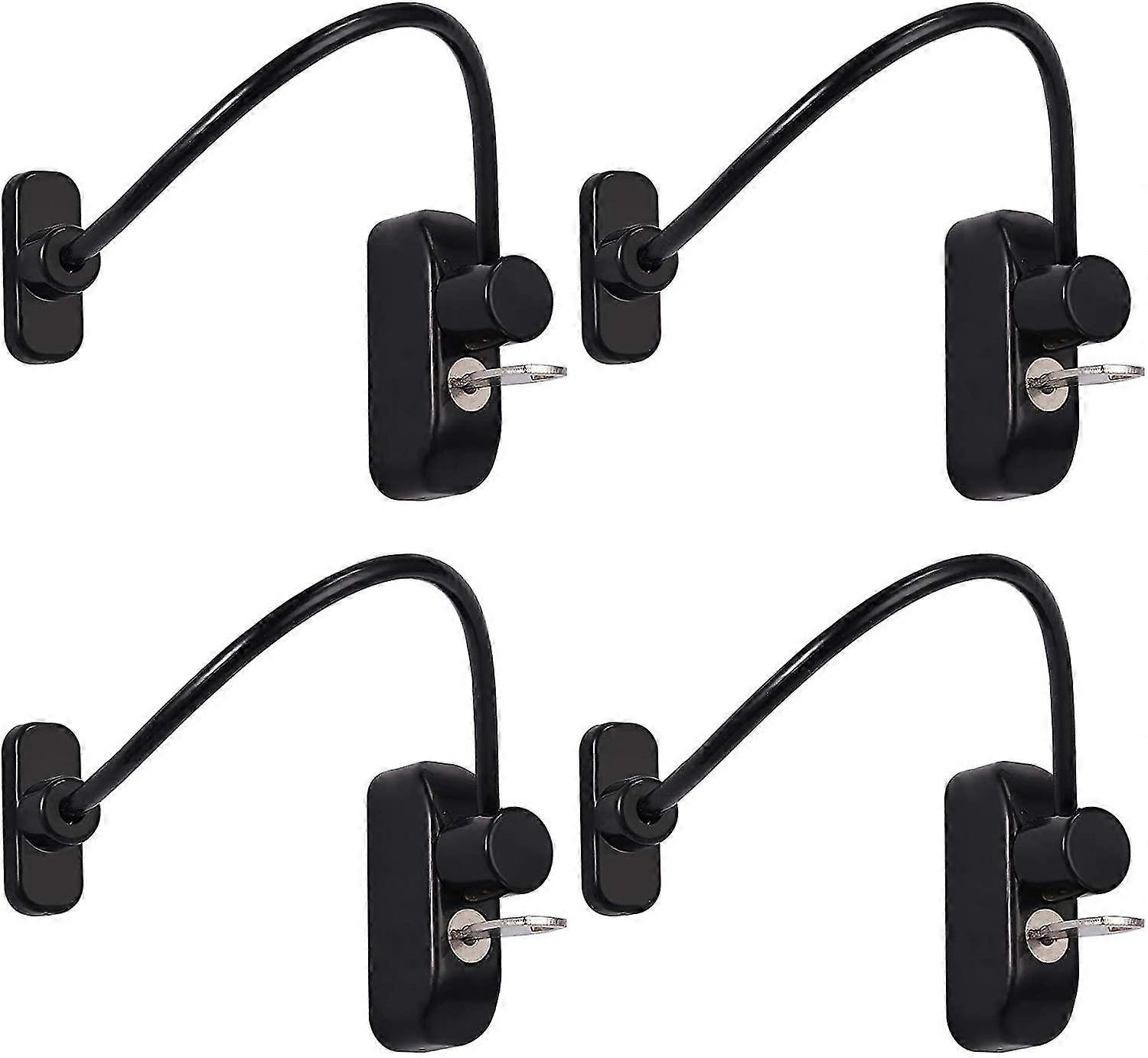 Window Restrictor Locks 4pcs Window Door Cable Restrictor Lock Child Baby Safety Security Wire Catch For Home Public And Commercial Applications Black
