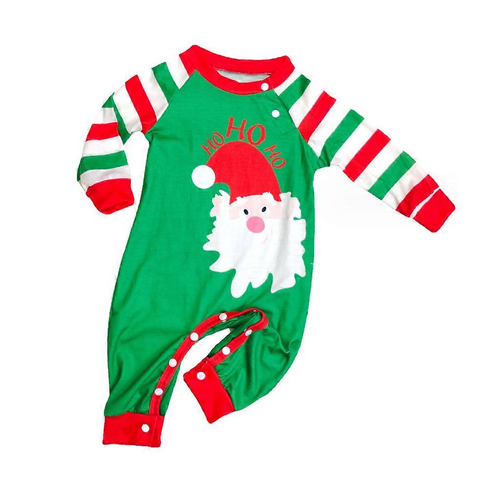 Jul Familj Matchande Pyjamas Nattkläder Xmas Randig Jultomten Tryckt Barn Spädbarn Vuxna Nattkläder Pyjamas Pjs Set Loungewear