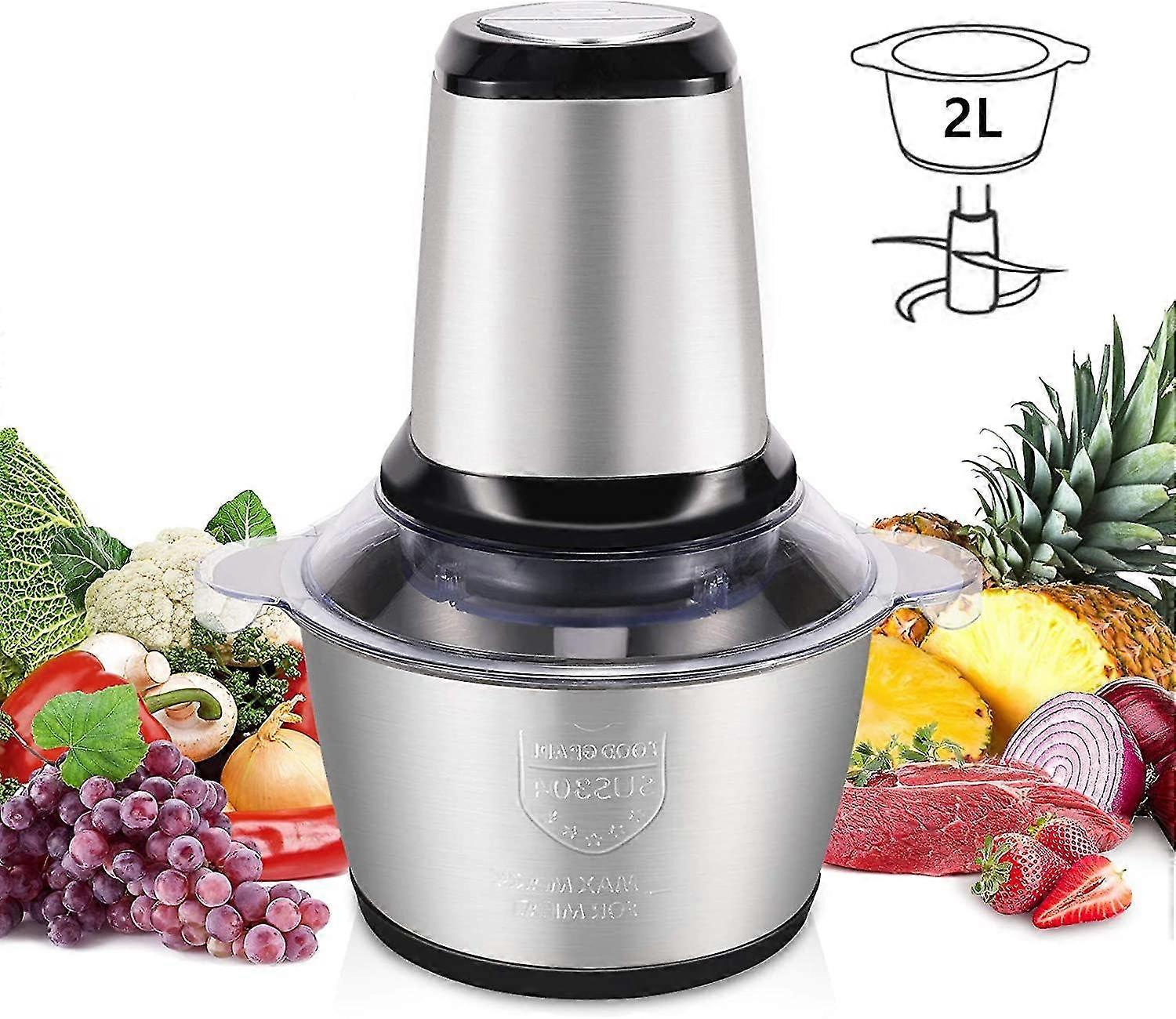 Stainless Steel Chopper, Electric Chopper / Multi -electrical Universal Chopper With 2 Speed Levels, Meat Mixer, Fruits, Vegetables And Baby Food