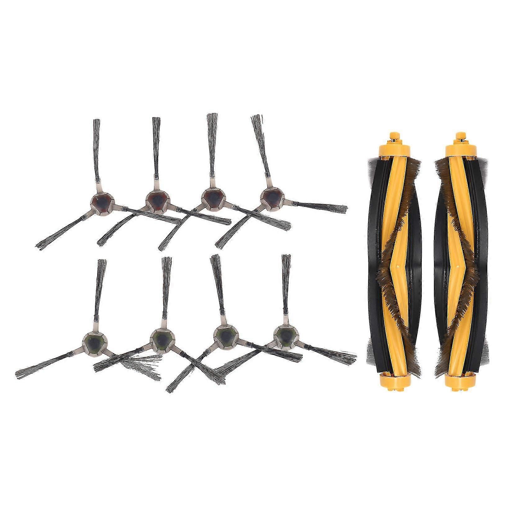 8 Pcs Side Brush +2 Pcs Main Brush Compatible With Ecovacs Deebot M81 Dm81pro M85