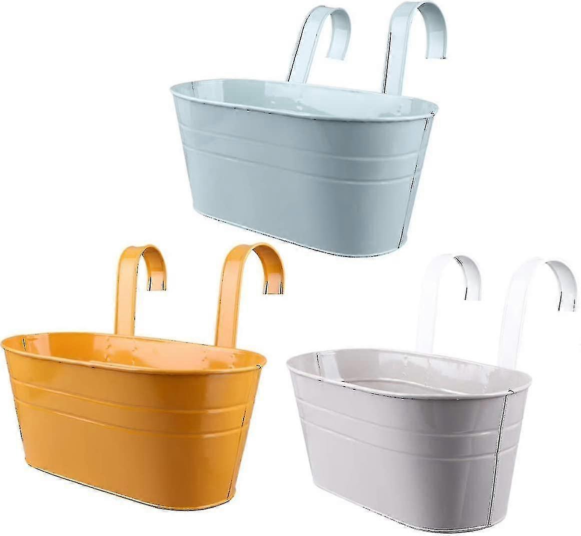 3pcs Hanging Flower Pots Set - With Hooks - Compatible With Balcony - Wall Decor
