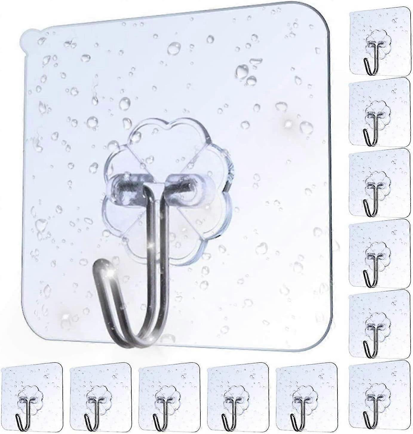 Adhesive Hooks Polycarbonate Clear Hook Pack Of 12