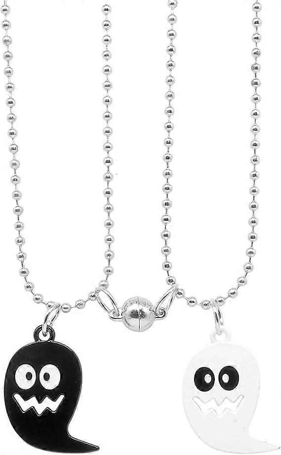 Halloween Spooky Ghost Necklace for Couple,Creative Magnet Couple