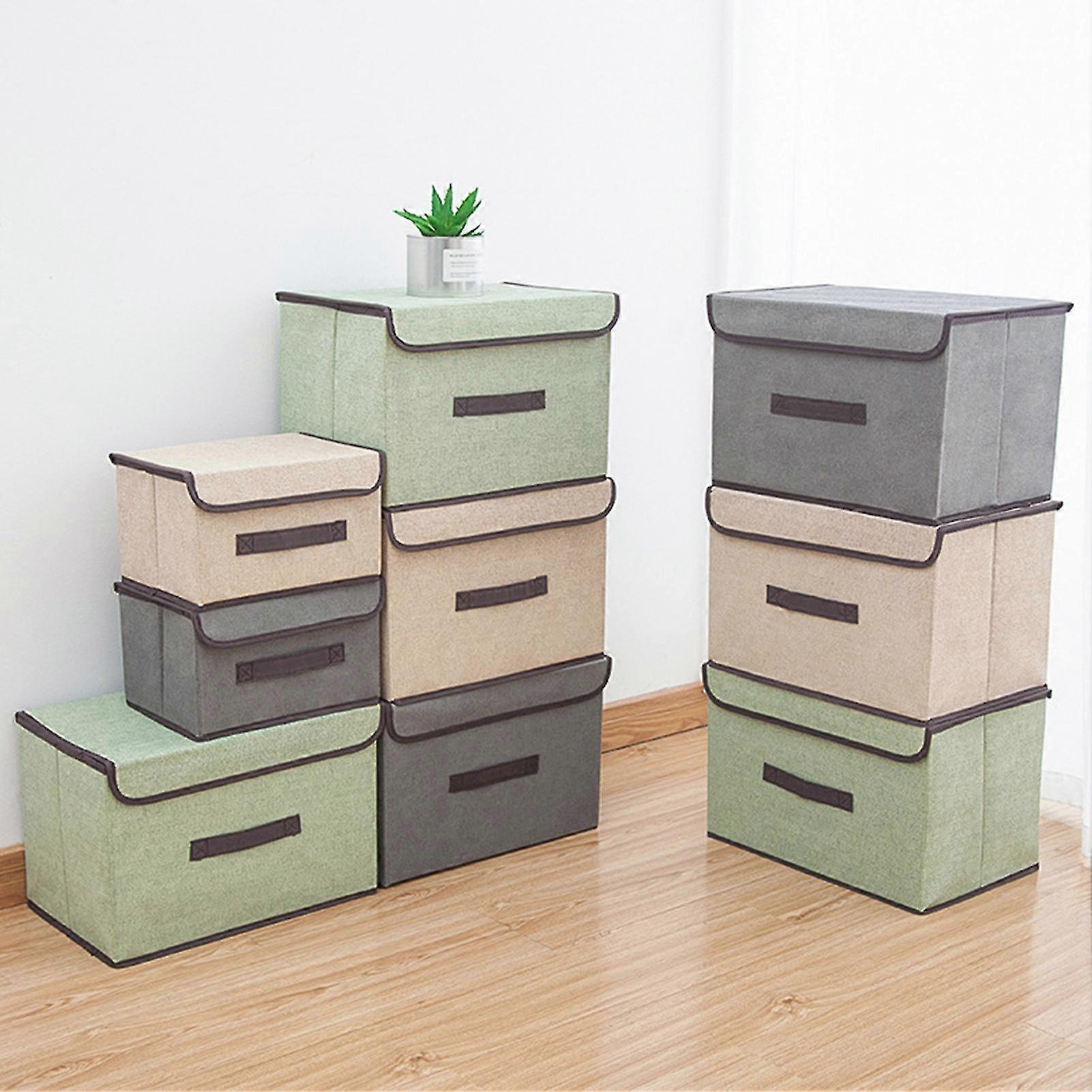 Fabric Storage Bins With Lids With Flip-top Lid Storage Box For Shelf Laundry Room Nursery