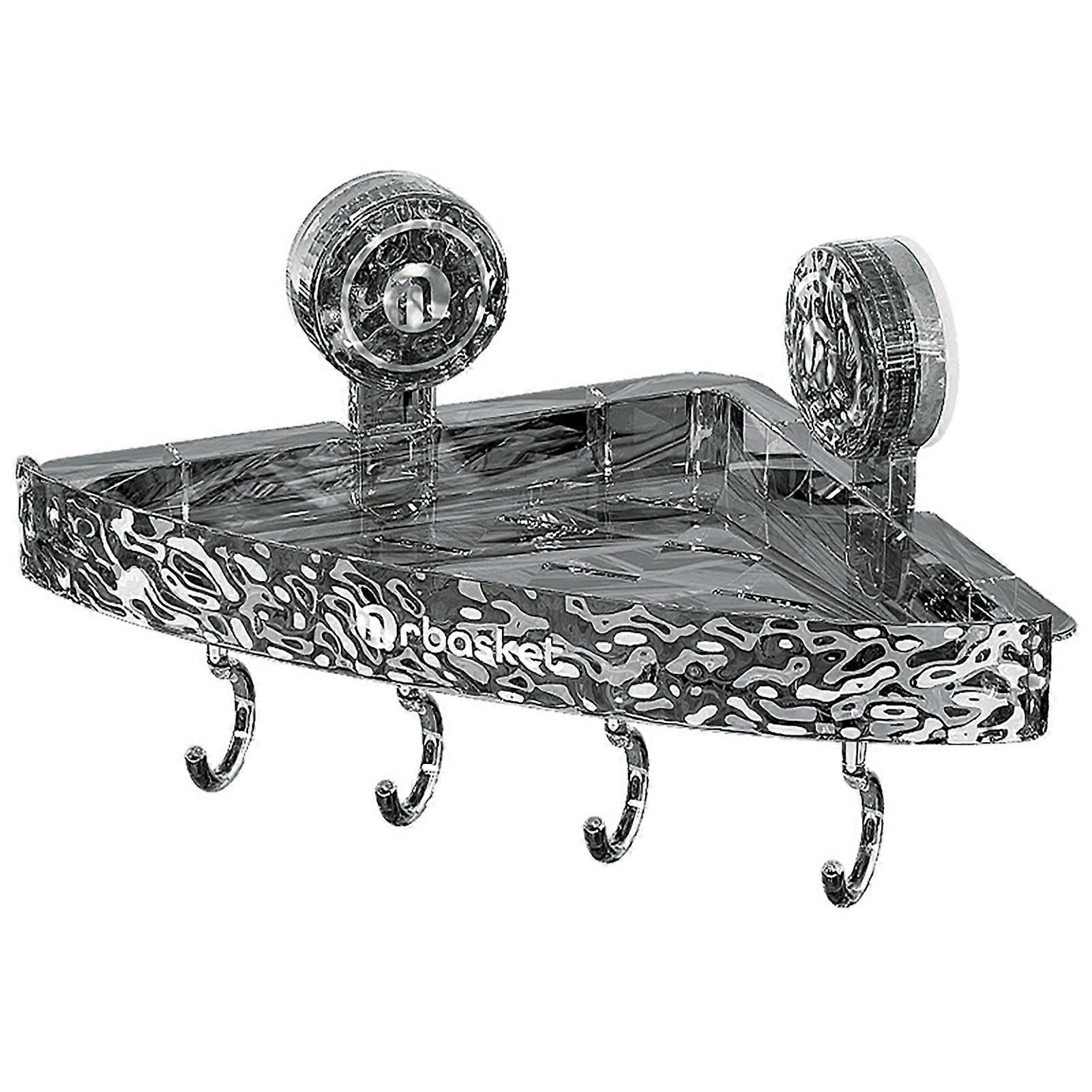Storage Rack Triangle Shape Suction Cup Shower Caddy Quick Drainage Storage Shelf for Bathroom Kitchen